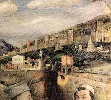 Particolare di Cittadella in un Mantegna