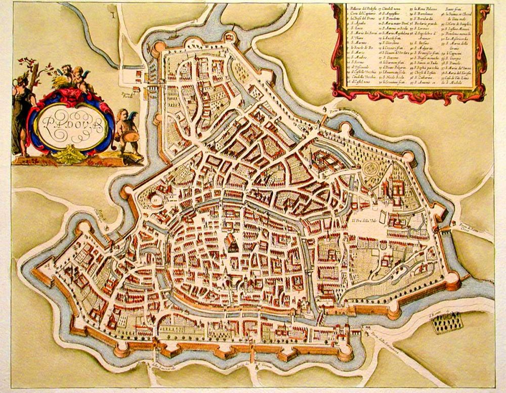Padova Medievale - Mappa di Padova del 1600